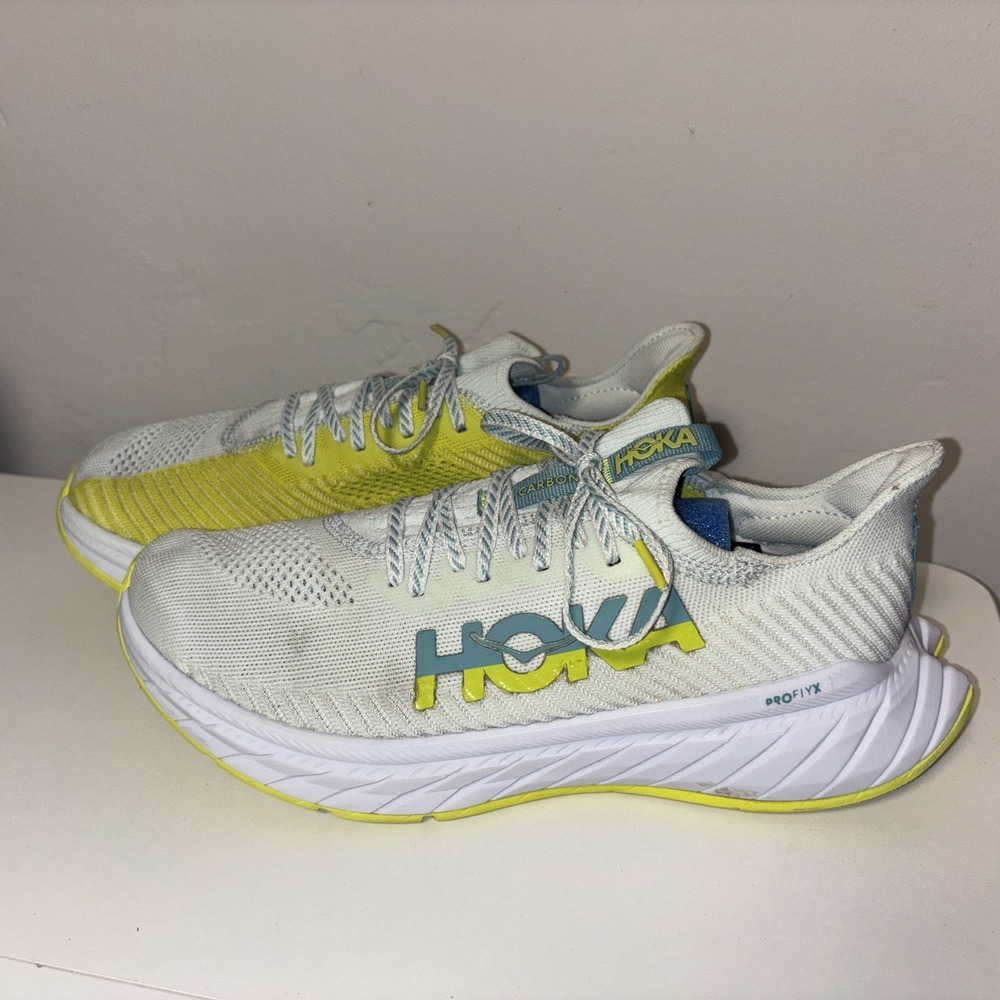 Hoka Carbon X 3 Green Yellow Womens US Size 11B Running Shoes